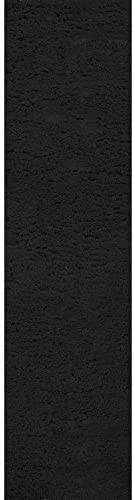 Surya Ashton Contemporary Hand Woven 100% New Zealand Wool / Viscose Black 4&#39; x 10&#39; Solid Runner - The Finished Room