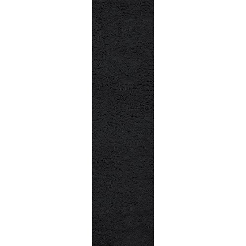 Surya Ashton Contemporary Hand Woven 100% New Zealand Wool / Viscose Black 4&#39; x 10&#39; Solid Runner - The Finished Room