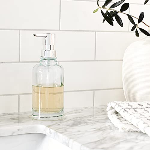 Oggi 12oz Round Glass Lotion and Soap Dispenser for Kitchen or Bath-Clear - The Finished Room