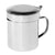 Oggi Stainless Steel Grease Can with Hinged Lid and Removable Strainer - 1 Quart - The Finished Room
