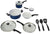 Farberware Ceramic Dishwasher Safe Nonstick Cookware Pots and Pans Set, 12 Piece, Blue - The Finished Room