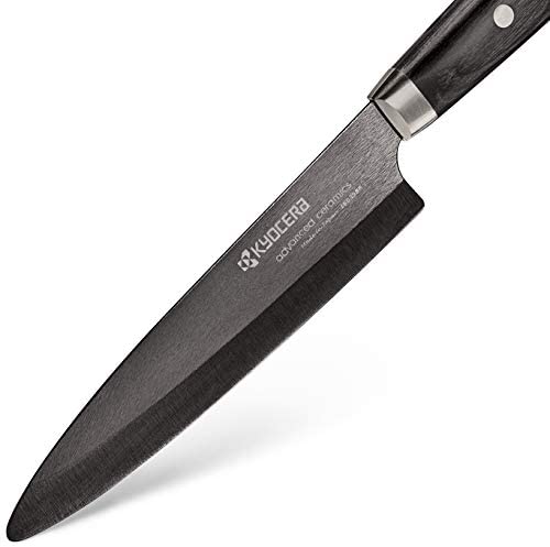 Kyocera Advanced Ceramic LTD Series Utility Knife with Handcrafted Pakka Wood Handle, 5-Inch, Black Blade - The Finished Room