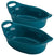 Rachael Ray Solid Glaze Ceramics Au Gratin Bakeware / Baker Set, Oval - 2 Piece, Teal - The Finished Room
