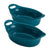 Rachael Ray Solid Glaze Ceramics Au Gratin Bakeware / Baker Set, Oval - 2 Piece, Teal - The Finished Room