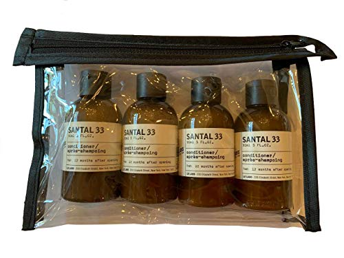 Le Labo Santal 33 Conditioner Set - Set of 4, 3 Ounce Bottles Plus Amenity Pouch - The Finished Room
