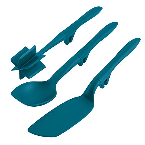 Rachael Ray Tools and Gadgets Lazy Crush &amp; Chop, Flexi Turner, and Scraping Spoon Set / Cooking Utensils - 3 Piece, Red - The Finished Room