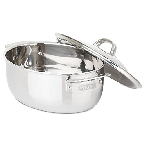 Viking Culinary 3-Ply 5.5 Qt Oval Dutch Oven, Quart, stainless steel - The Finished Room