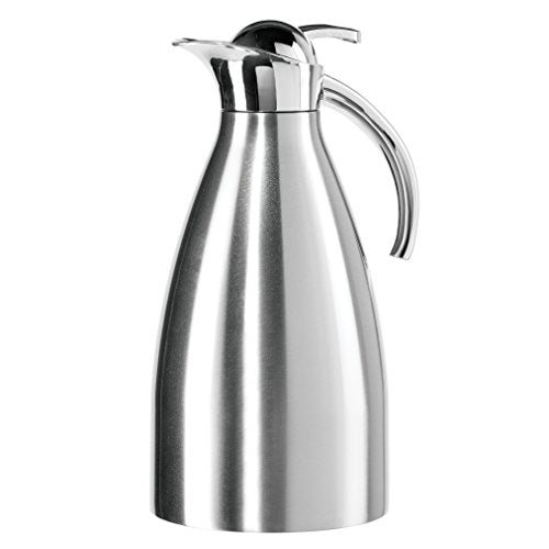 Oggi Allegra ( 2.1 Liter/ 68 Oz. ) Thermal Vacuum Carafe with Press Button Top and Stainless Steel Liner- Stainless - The Finished Room