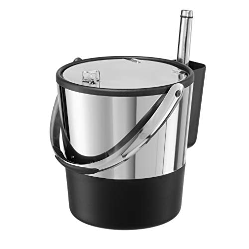 Oggi Insulated Ice Bucket, 4 Quart / 3.8 L, Stainless Steel, Black - The Finished Room