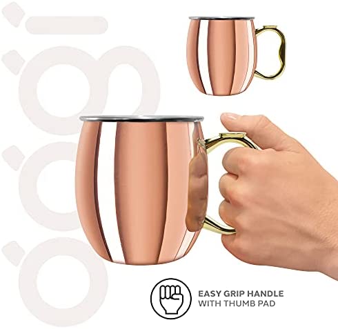 Oggi Moscow Mule Copper Plated Mug with EZ-Grip Handle, 20-Ounce - The Finished Room