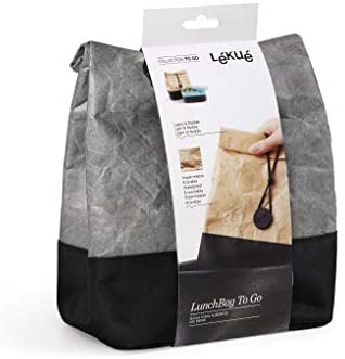 Lekue Grey Go lunch sack reusable lunchbag, 7.9 x 11.8 x 5.7inch - The Finished Room