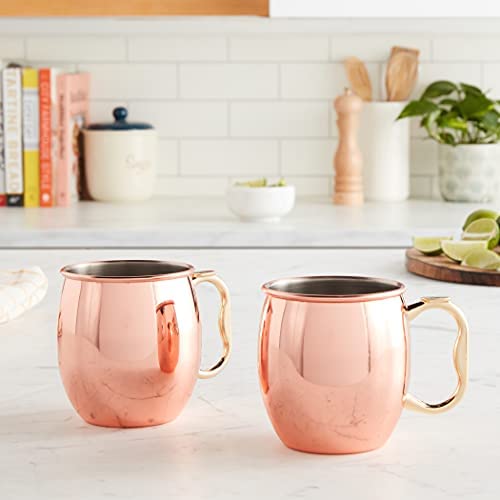 Oggi Moscow Mule Copper Plated Mugs (Set of 2), 20-Ounce - The Finished Room