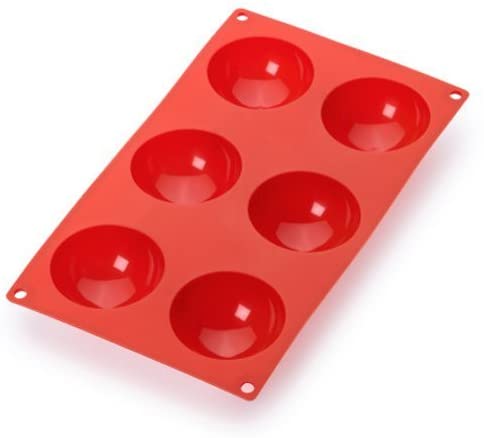 Lekue 6 Cavities Semi-Sphere Multi Cavity Baking Mold, Red - The Finished Room