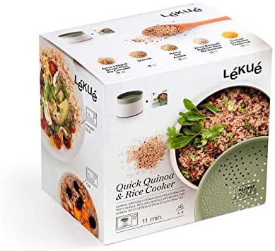 Lekue Microwave Rice, Grain &amp; Quinoa Cooker, one size, Green - The Finished Room