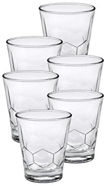 Duralex Made in France Hexagon Glass Tumbler Drinking Glasses, 9.13 ounce - Set of 6, Clear - The Finished Room