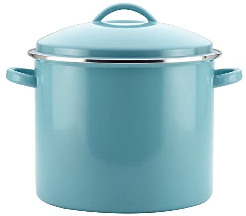 Farberware Enamel on Steel Stock Pot/Stockpot with Lid - 16 Quart, Blue - The Finished Room