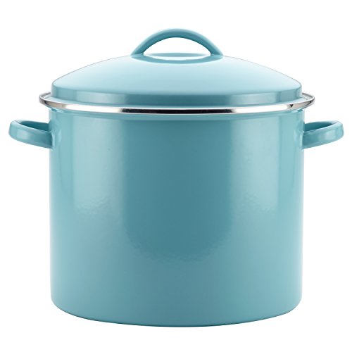Farberware Enamel on Steel Stock Pot/Stockpot with Lid - 16 Quart, Blue - The Finished Room