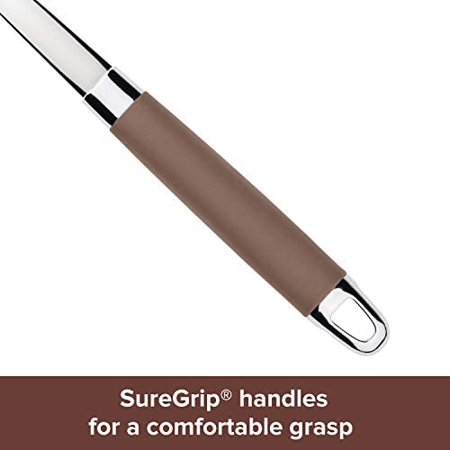 Anolon SureGrip Dishwasher Safe Nonstick Locking Cooking Tongs/Salad Serving Tools, 9 Inch, Bronze Brown - The Finished Room