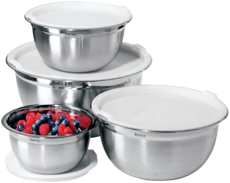 Oggi Stainless Steel 8-Piece Mixing Bowl Set with Lids - The Finished Room