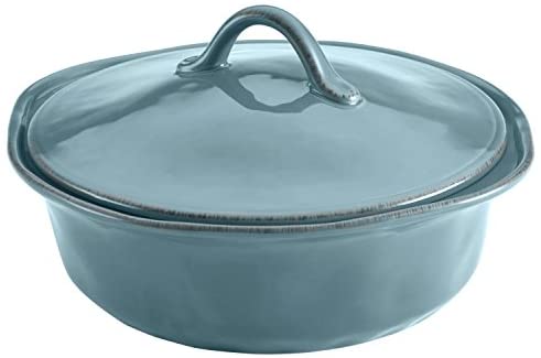 Rachael Ray Cucina Casserole Dish Set with Lid, 3 Piece, Agave Blue - The Finished Room
