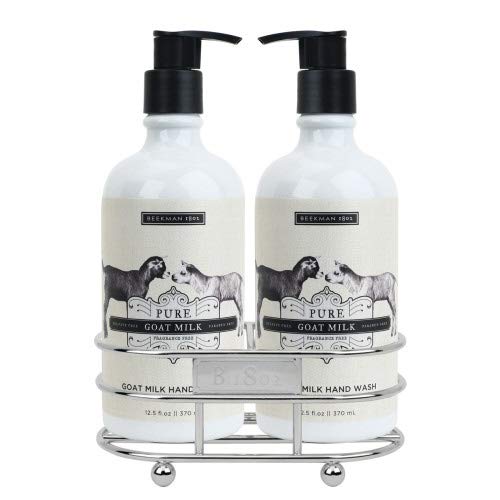 Beekman 1802 Pure Goat Milk Hand, Body Wash and Lotion - Caddy Set of 2  12.5 oz. Bottles - The Finished Room