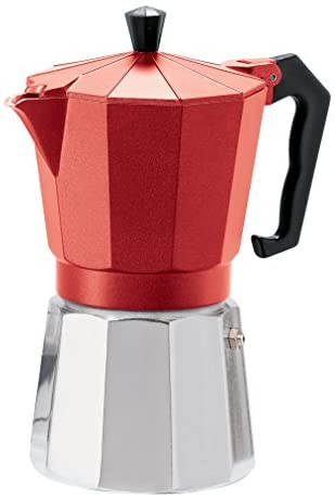 Oggi Red Cast Aluminum 12 Ounce Stovetop Espresso Maker - The Finished Room