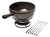 Emile Henry Made In France Flame Cheese Fondue Set, 2.6 quart, Charcoal - The Finished Room