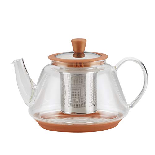 BonJour Copper Borosilicate Teapot, 1 Piece, Glass with Metallic Detailing - The Finished Room