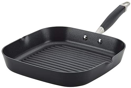 Anolon Advanced Home Hard-Anodized Nonstick Deep Square Grill Pan/Griddle, 11-Inch, Onyx - The Finished Room