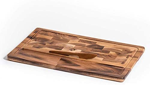 Kalmar Home Acacia Wood Extra Large Cheese Board with Knife - The Finished Room