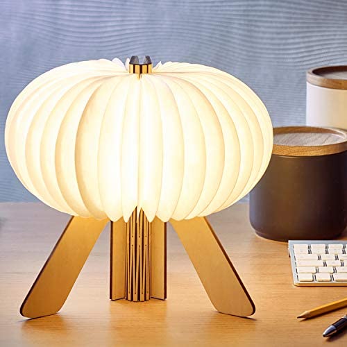 Gingko The R Space Lamp Rechargeable Battery Powered Dimmiable Desk Lamp with Remote Control &amp; USB Charging Cable, Maple - The Finished Room