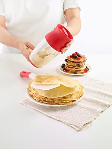 Lekue Crepe/Pancake Batter Kit Set includes Batter Shaker, Spatula &amp; Recipe Booklet, Clear - The Finished Room