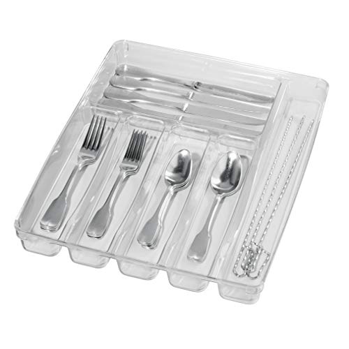 Oggi Flatware Organizer, 6-Compartment, Clear - The Finished Room