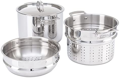 Viking 3-Ply Stainless Steel Pasta Pot with Steamer, 8 Quart - The Finished Room