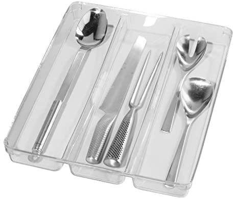 Oggi Utensil Organizer, 3-Compartment, Clear - The Finished Room