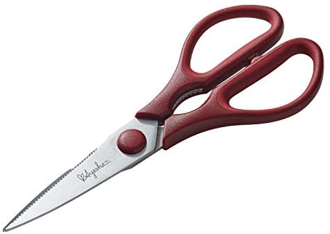 Ayesha Curry Cutlery Japanese Steel Kitchen Shears/Multipurpose, 3-in-1, Sienna Red - The Finished Room