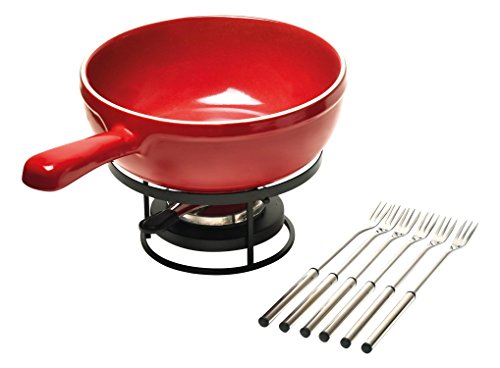 Emile Henry Made In France Flame Cheese Fondue Set, 2.6 quart, Burgundy - The Finished Room