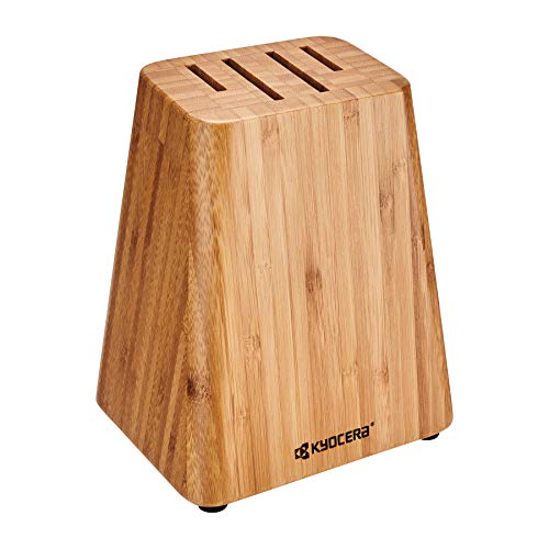 Kyocera KBLOCK4 4 slot Knife Block, 7.5&quot; x 6.5&quot; x 5&quot;, BAMBOO - The Finished Room