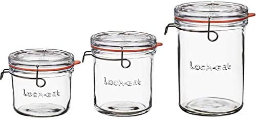 Luigi Bormioli Lock-Eat 3 piece Frigo Jars Set, Clear - The Finished Room