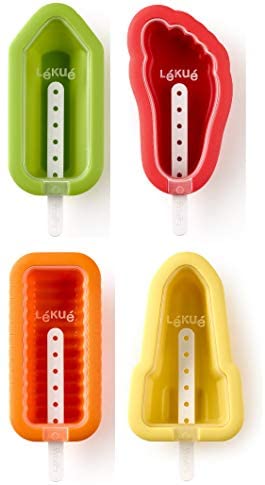 Lékué Iconic 4 Pieces Ice Cream Mould, One Size, Multicolour - The Finished Room