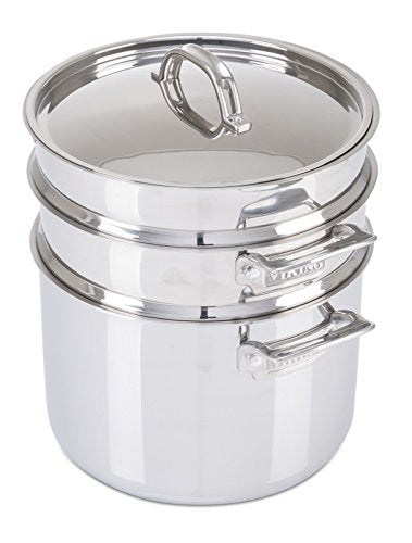 Viking 3-Ply Stainless Steel Pasta Pot with Steamer, 8 Quart - The Finished Room