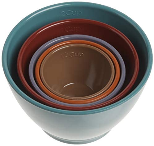 Rachael Ray Cucina Kitchen/Cooking Measuring Cups, Set includes: 1/4-Cup Brown, 1/3-Cup Orange, 1/2-Cup Lavender, 1-Cup Red, 2-Cup Blue, Assorted - The Finished Room