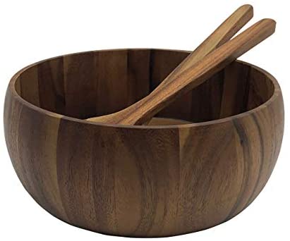 Kalmar Home Made of Beautiful Acacia Wood (Salad Bowl with Servers) - The Finished Room