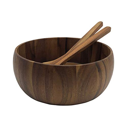 Kalmar Home Made of Beautiful Acacia Wood (Salad Bowl with Servers) - The Finished Room