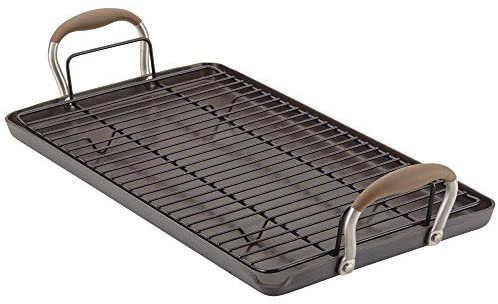 Anolon Advanced Home Hard-Anodized Nonstick Double Burner Griddle, 10-Inch x 18-Inch, Bronze - The Finished Room