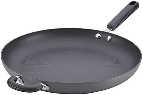 Circulon Classic Hard Anodized Nonstick Frying Pan / Fry Pan / Hard Anodized Skillet with Helper Handle - 14 Inch, Gray - The Finished Room