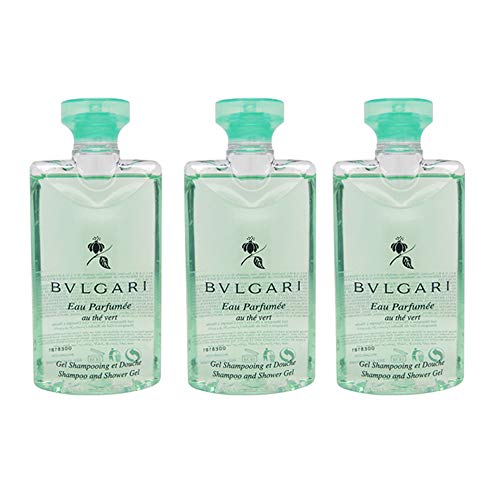 Bvlgari Au The Vert (Green Tea) Shampoo and Shower Gel Set of 3, 2.5 Fluid Ounce Bottles - The Finished Room