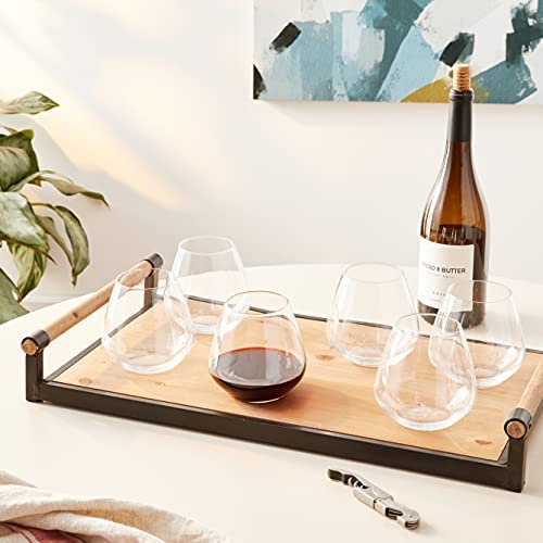 Luigi Bormioli Atelier Stemless Pinot Noir Wine Glass, 20-Ounce, Set of 6 - The Finished Room
