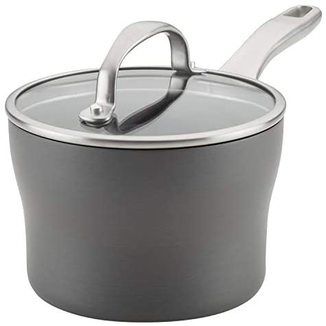 Anolon Allure Hard Anodized Nonstick Sauce Pan/Saucepan, 2 Quart, Gray - The Finished Room
