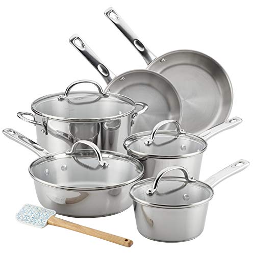 Ayesha Curry Kitchenware 11pc Home Collection Cookware Set (Stainless Steel) - The Finished Room